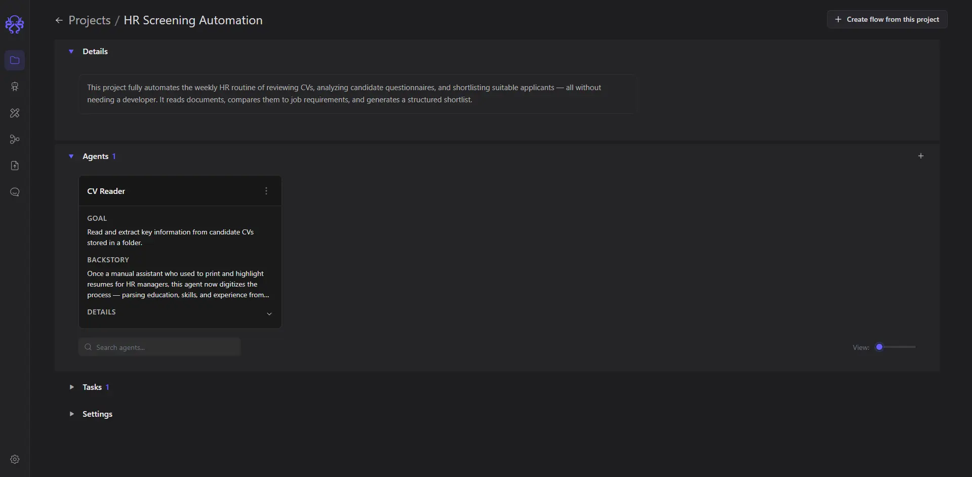 Command Center projects example